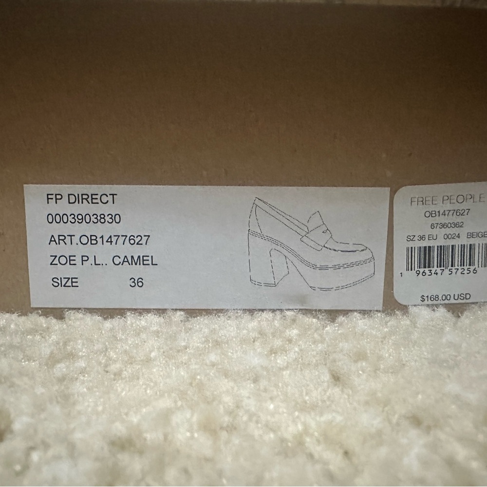 Free People Beige Platform Loafers